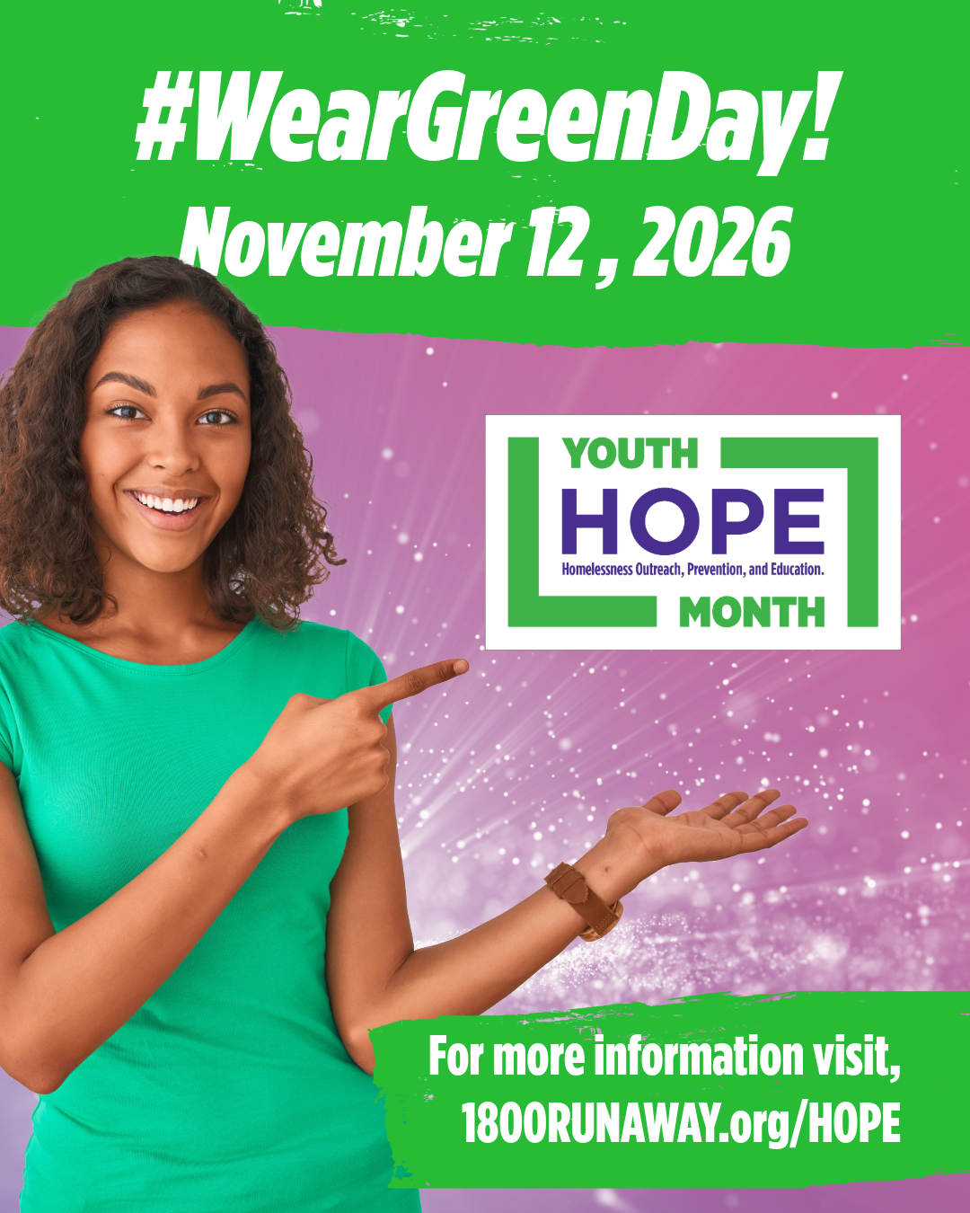 Youth HOPE Month 2026 33 Wear Green Day 2026